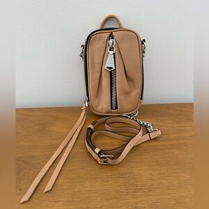 Aimee Kestenberg Tan Crossbody Bag with Silver Accents